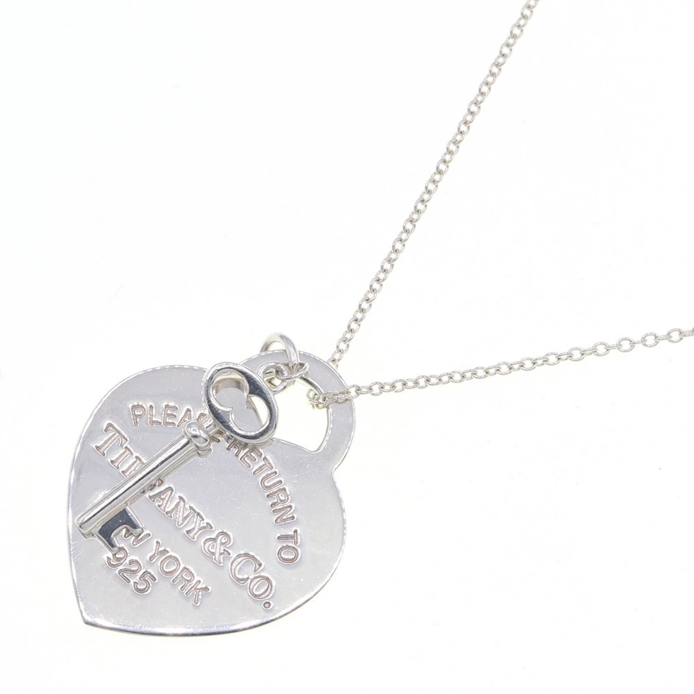 Tiffany Co to Necklace Heart Key Pendant Sterling Silver Choker Accessory